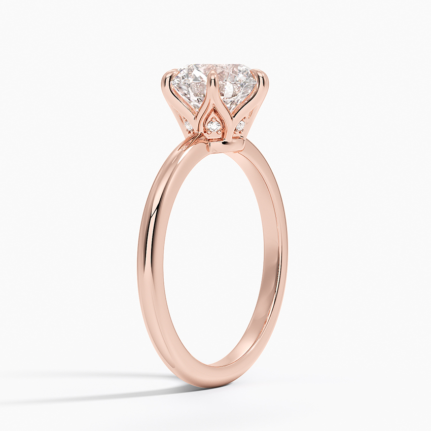 Round Cut Solitaire Engagement Ring, 6 Prong Diamond Ring, Classic Minimalist Bridal Ring