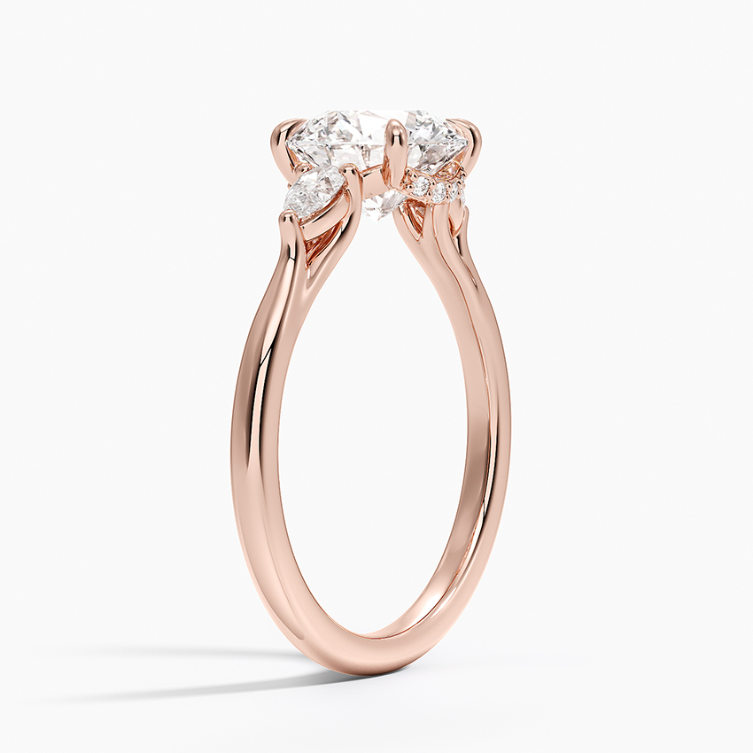 Round Cut Diamond Engagement Ring 3 Stone, Solitaire Diamond Ring, Minimalist Promise Ring