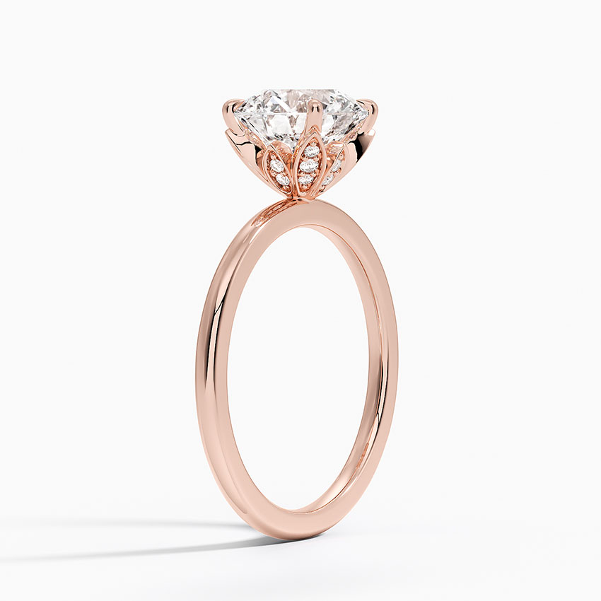 Round Cut Solitaire Engagement Ring, 4 Prong Diamond Ring, Minimalist Gold Ring