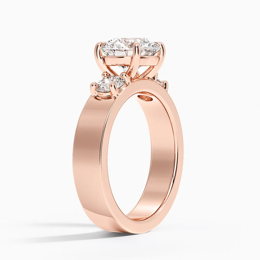Three Stone Round Diamond Engagement Ring, Classic 3 Stone Diamond Ring, Bridal Proposal Ring
