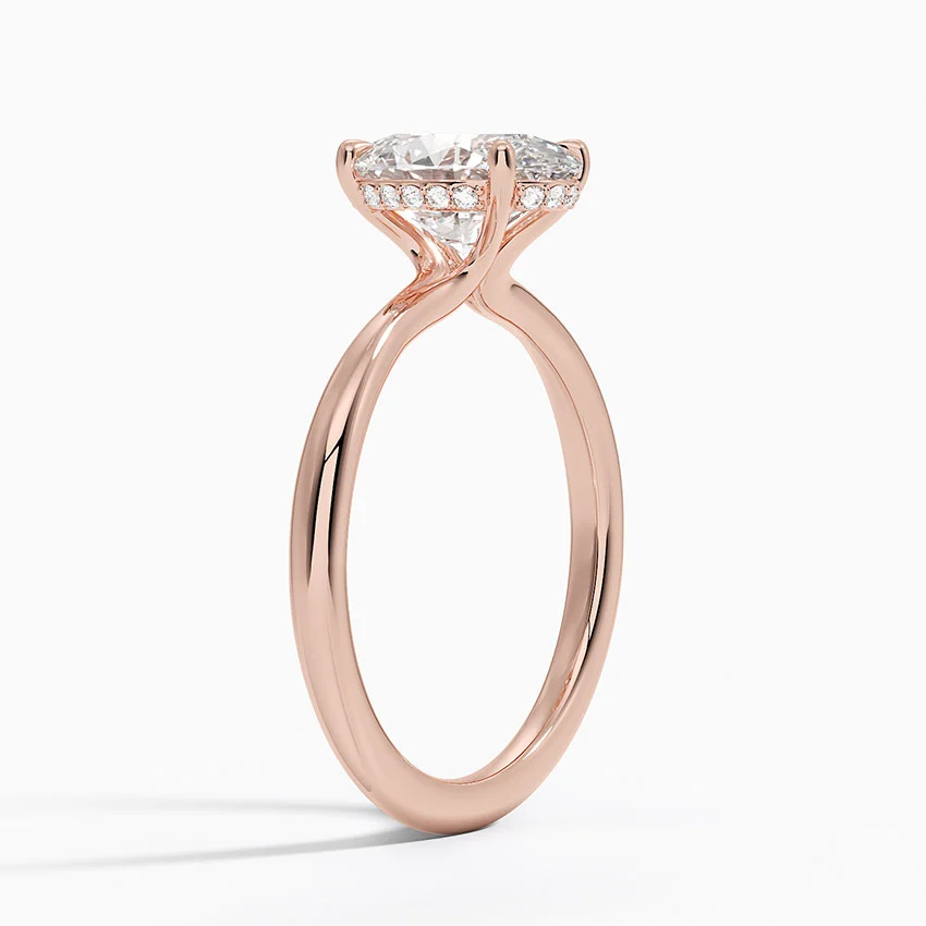Oval Cut Diamond Solitaire Engagement Ring, 4 Prong Oval Diamond Ring, Minimalist Bridal Ring