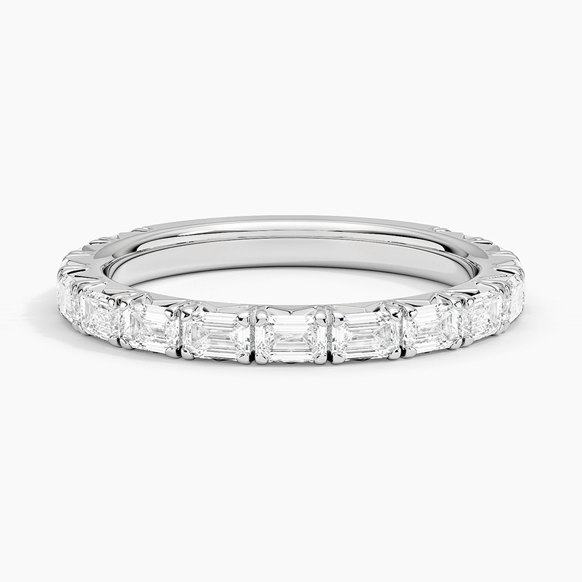 Baguette Cut Diamond Eternity Band, Minimalist Stackable Wedding Ring, Wedding Band for Women (Copy)