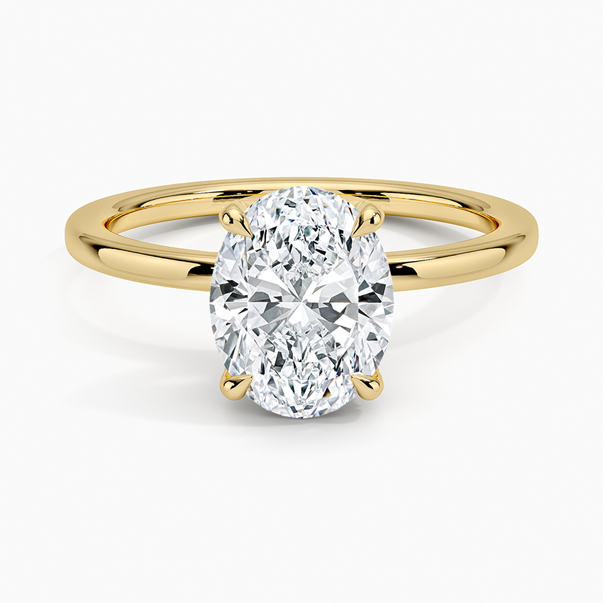 Oval Cut Solitaire Engagement Ring, Minimalist 4 Prong Diamond Ring, Classic Bridal Ring