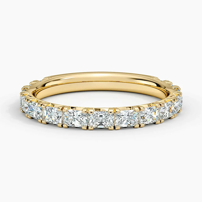Princess Cut Diamond Eternity Band, Full Eternity Wedding Ring, Minimalist Stackable Ring