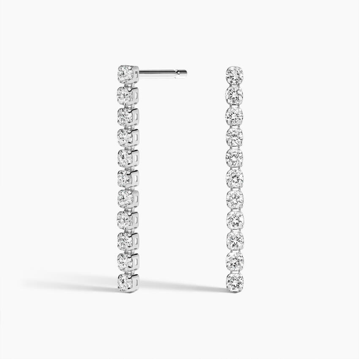 Diamond Line Drop Earrings