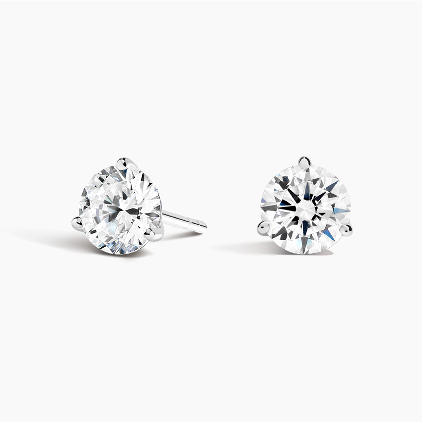 Round Cut Diamond Stud Earrings, Classic Solitaire Diamond Earrings, Minimalist Everyday Jewelry Gift