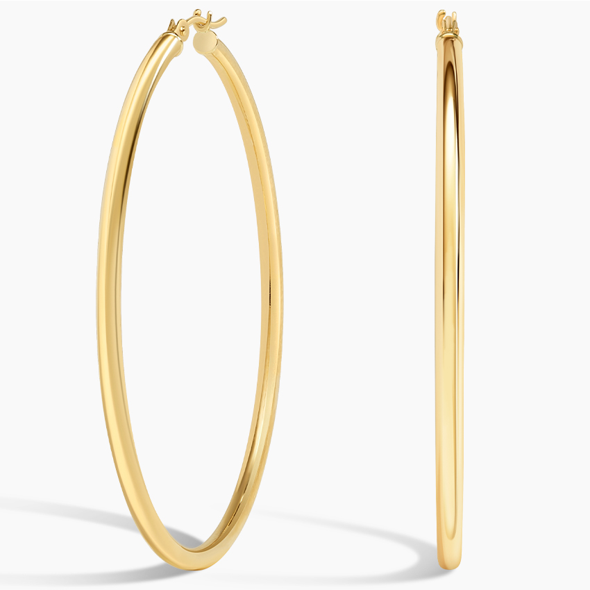 Classic Minimalist Hoop Earrings, Sleek Polished Gold Hoops for Everyday Wear