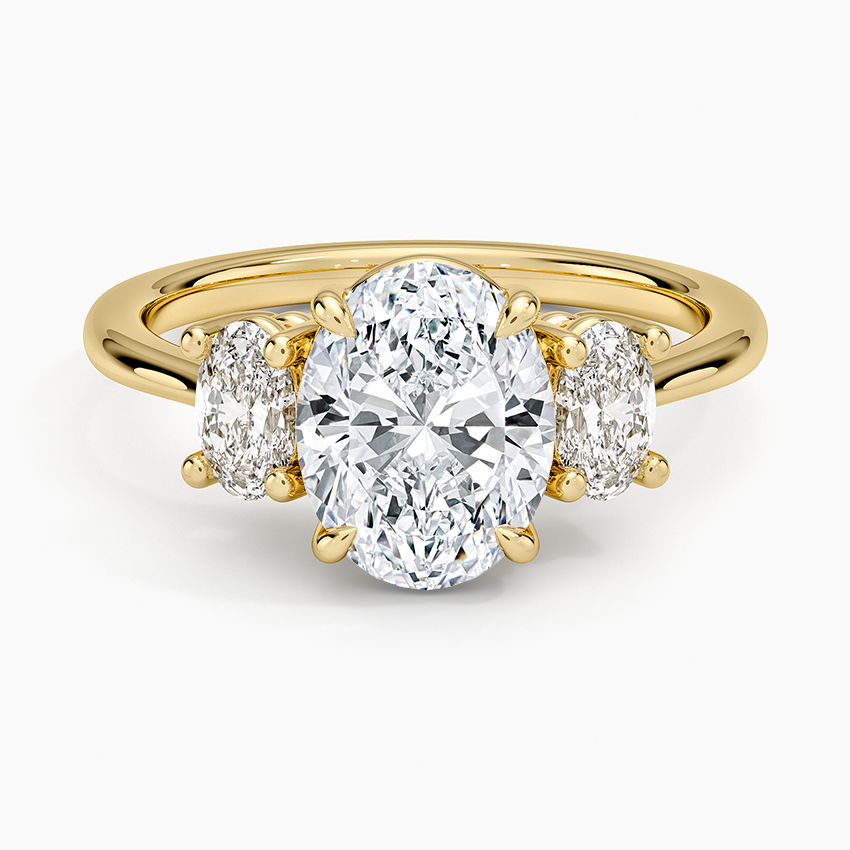 Oval Cut Three Stone Diamond Engagement Ring, Classic Trilogy Ring, Anniversary Promise Ring