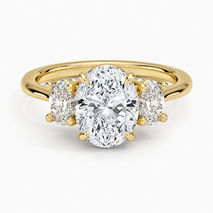 Oval Cut Three Stone Diamond Engagement Ring, Classic Trilogy Ring, Anniversary Promise Ring