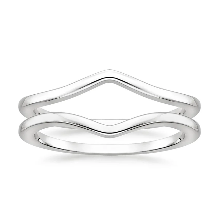 Minimalist V Shape Ring Set, Chevron Stackable Ring, Curved Wishbone Ring