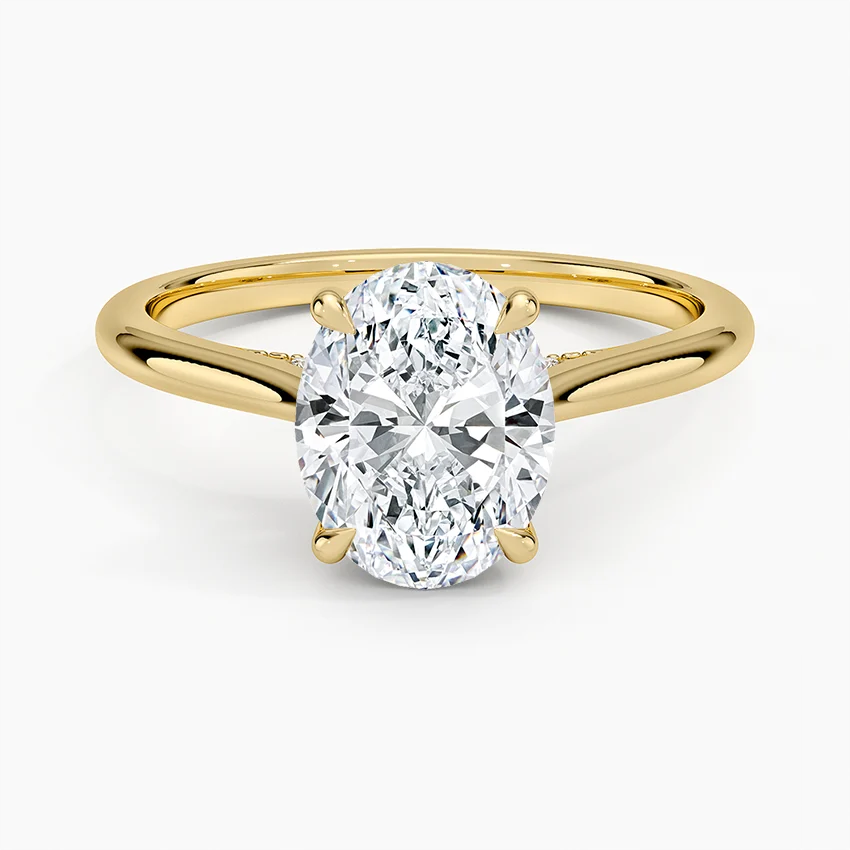 Oval Cut Diamond Engagement Ring, Solitaire Oval Ring, 4 Prong Minimalist Ring