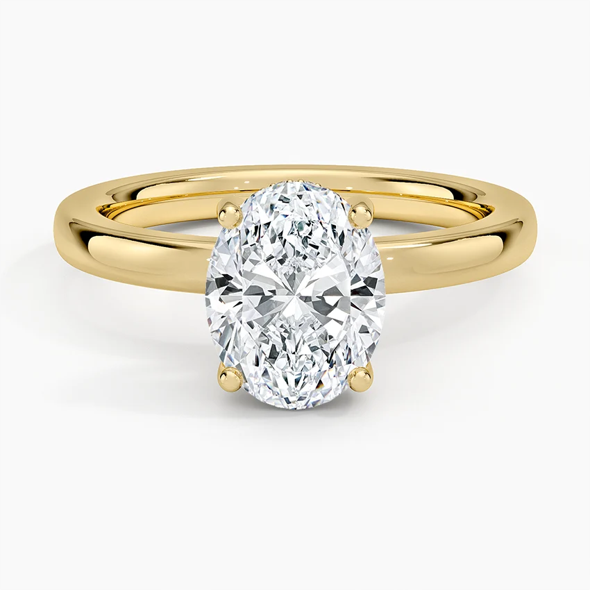 Oval Cut Diamond Solitaire Engagement Ring, Classic Minimalist Oval Ring, Promise Ring for Her