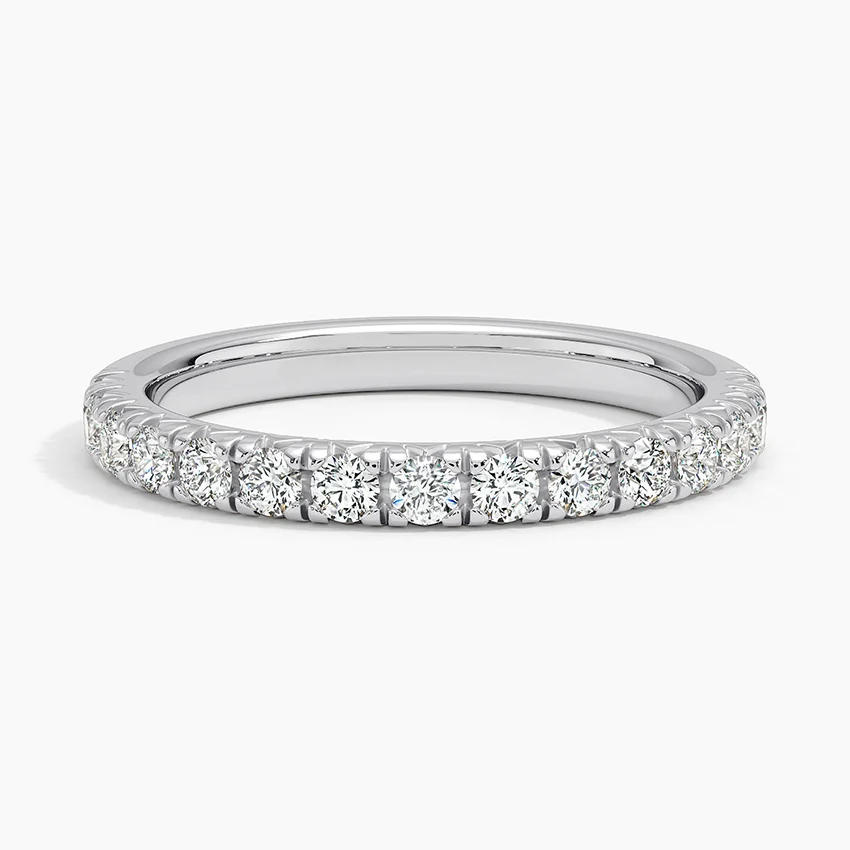 Round Cut Diamond Eternity Band Ring, Wedding Band, Minimalist Stackable Diamond Ring