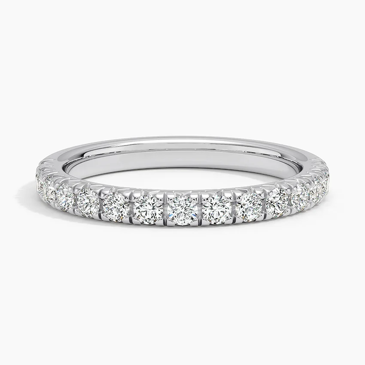 Round Cut Diamond Eternity Band Ring, Wedding Band, Minimalist Stackable Diamond Ring