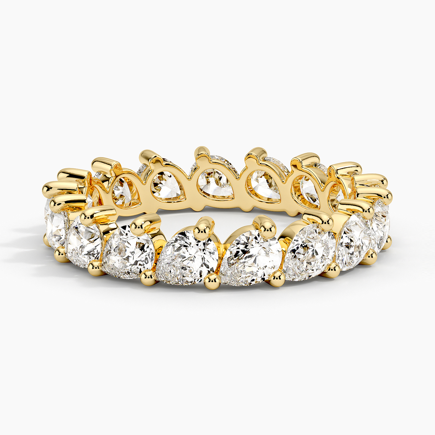 Pear Shape Diamond Eternity Band Ring, Full Eternity Wedding Band, Lab Grown Diamond Anniversary Ring