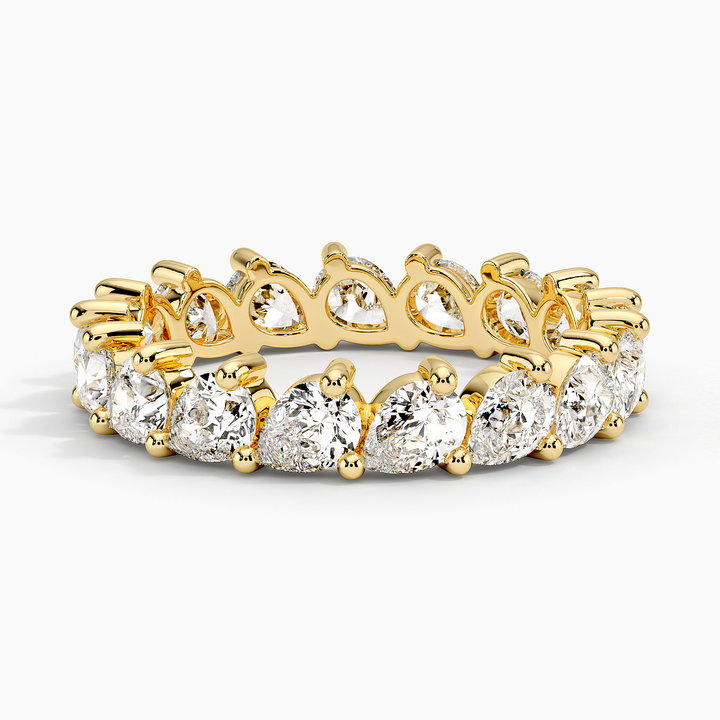 Pear Shape Diamond Eternity Band Ring, Full Eternity Wedding Band, Lab Grown Diamond Anniversary Ring
