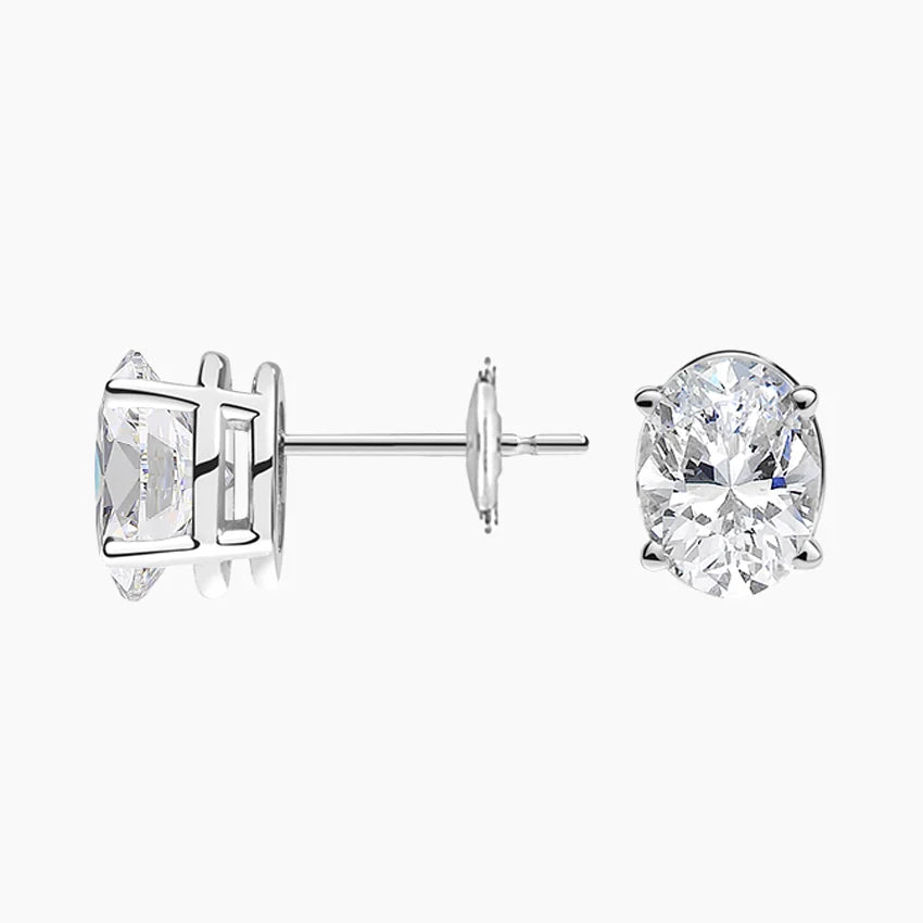 Oval Cut Diamond Stud Earrings