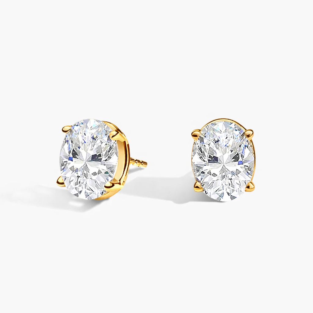 Oval Cut Diamond Stud Earrings
