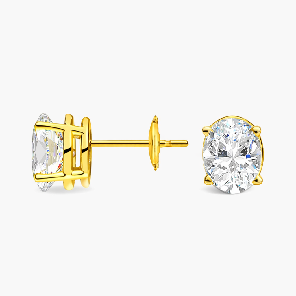 Oval Cut Diamond Stud Earrings