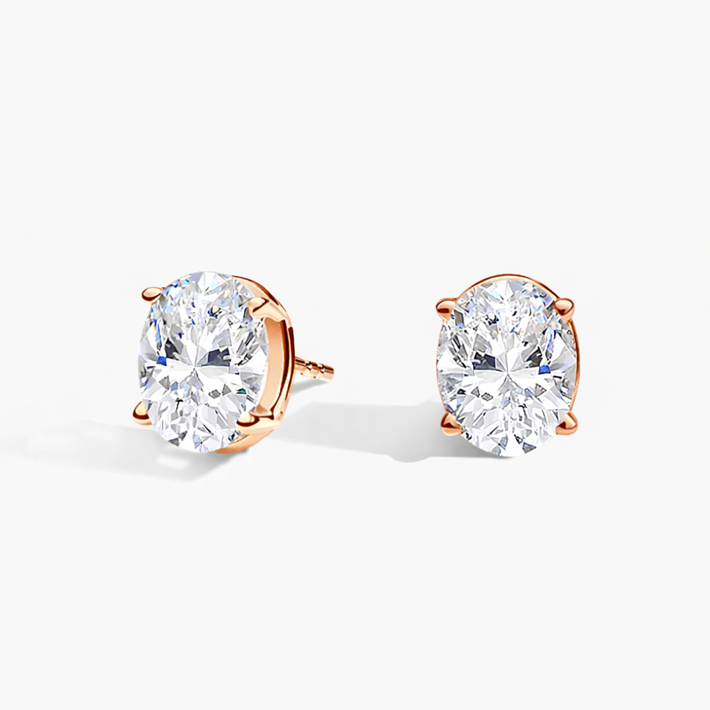 Oval Cut Diamond Stud Earrings