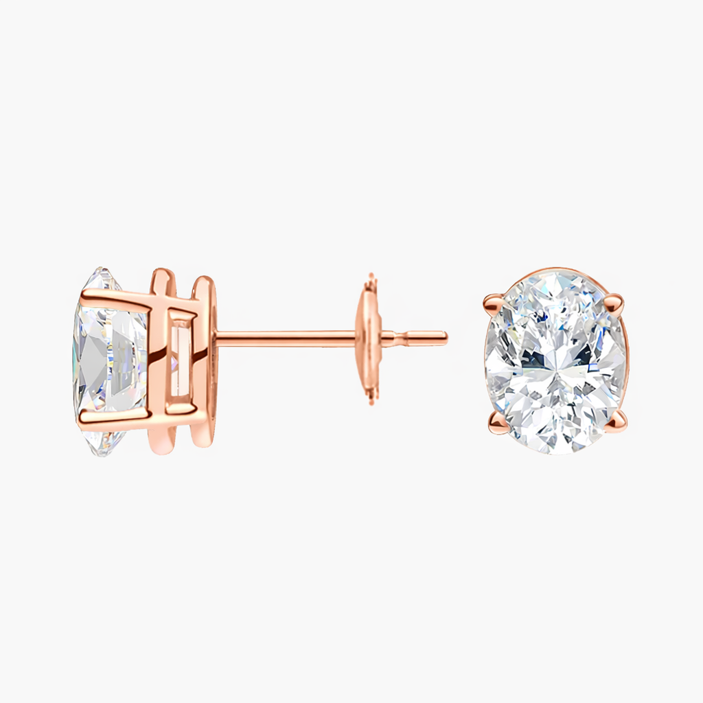 Oval Cut Diamond Stud Earrings
