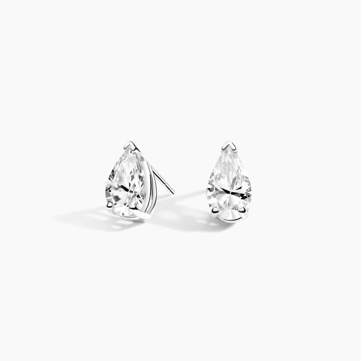 Pear Cut Diamond Stud Earrings Elegant Minimal Luxury