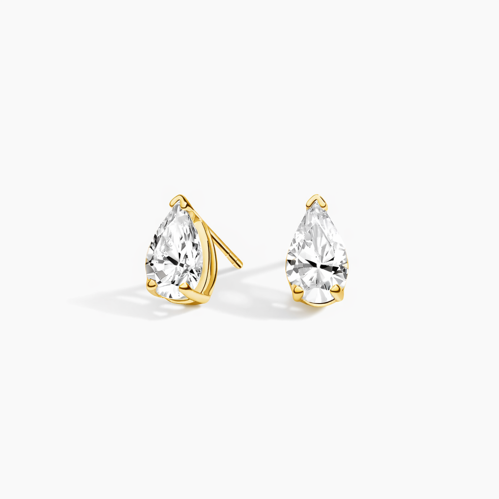 Pear Cut Diamond Stud Earrings Elegant Minimal Luxury