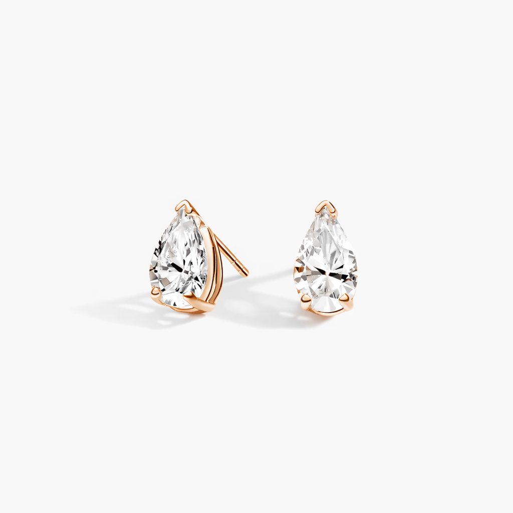Pear Cut Diamond Stud Earrings Elegant Minimal Luxury