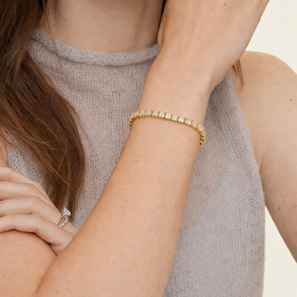 Princess Cut Diamond Tennis Bracelet