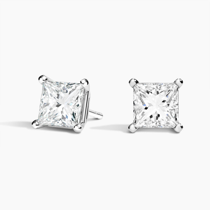 Princess Cut Moissanite Diamond Stud Earrings Classic Solitaire Fine Jewelry