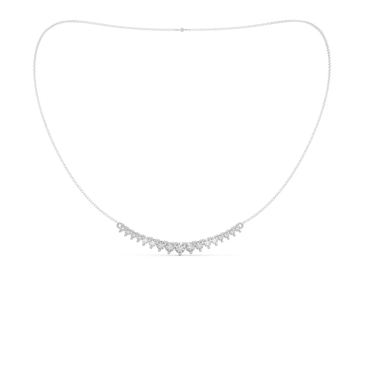 Round Cut Diamond Mini Riviera Necklace for Women