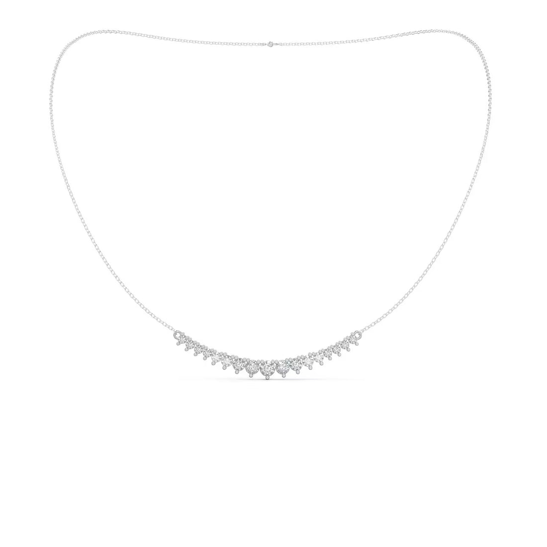 Round Cut Diamond Mini Riviera Necklace for Women