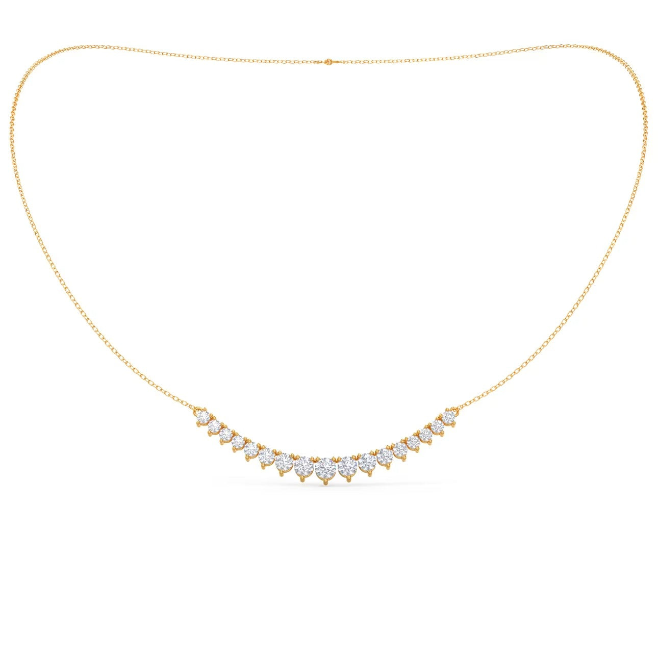 Round Cut Diamond Mini Riviera Necklace for Women