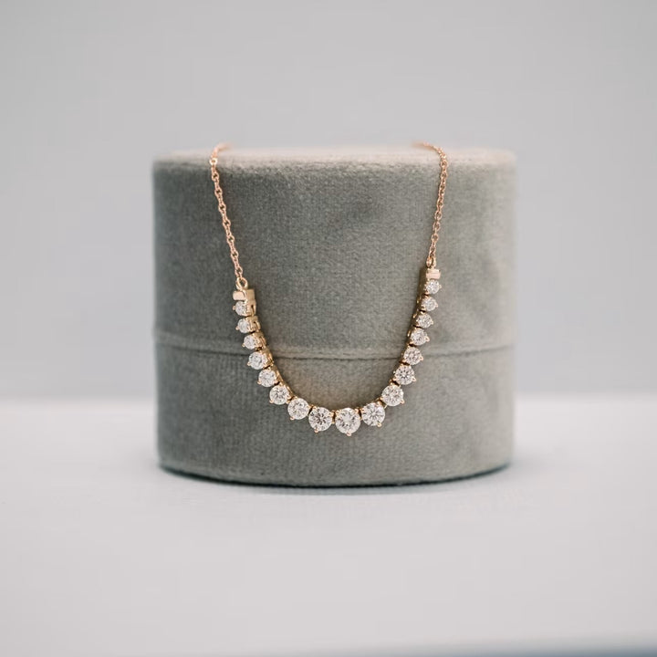 Round Cut Diamond Mini Riviera Necklace for Women