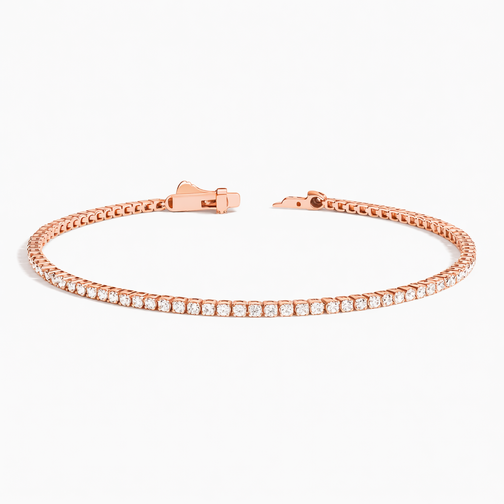 Round Cut Diamond Moissanite Tennis Bracelet For Women Elegant Jewelry