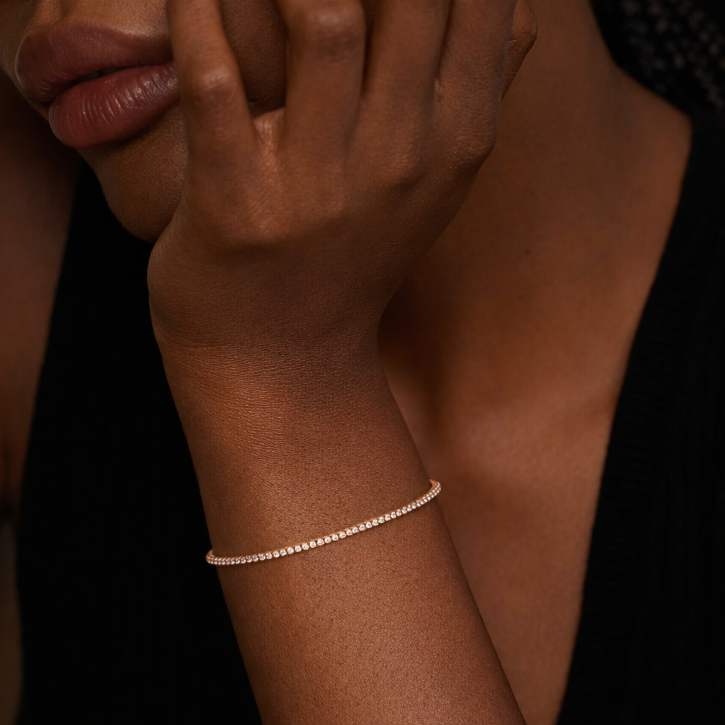 Round Cut Diamond Moissanite Tennis Bracelet For Women Elegant Jewelry