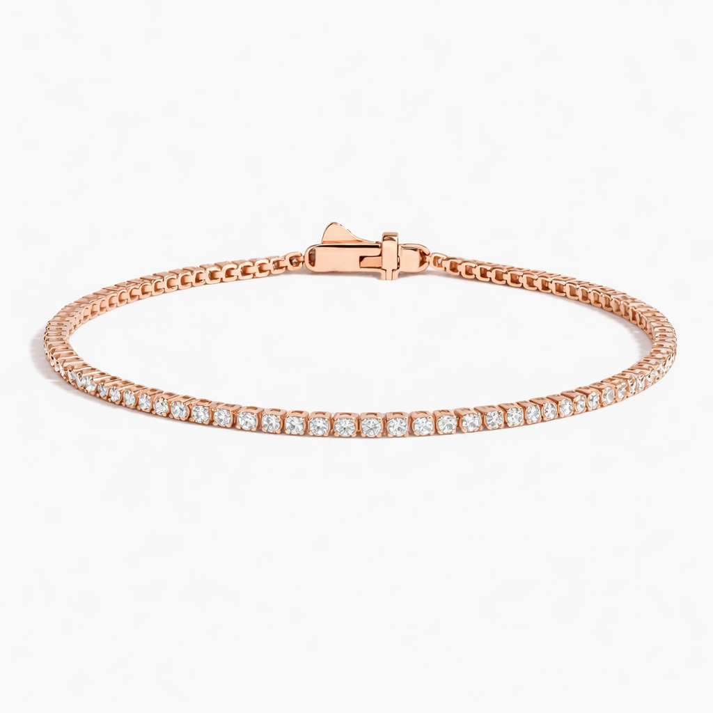 Round Cut Diamond Moissanite Tennis Bracelet For Women Elegant Jewelry