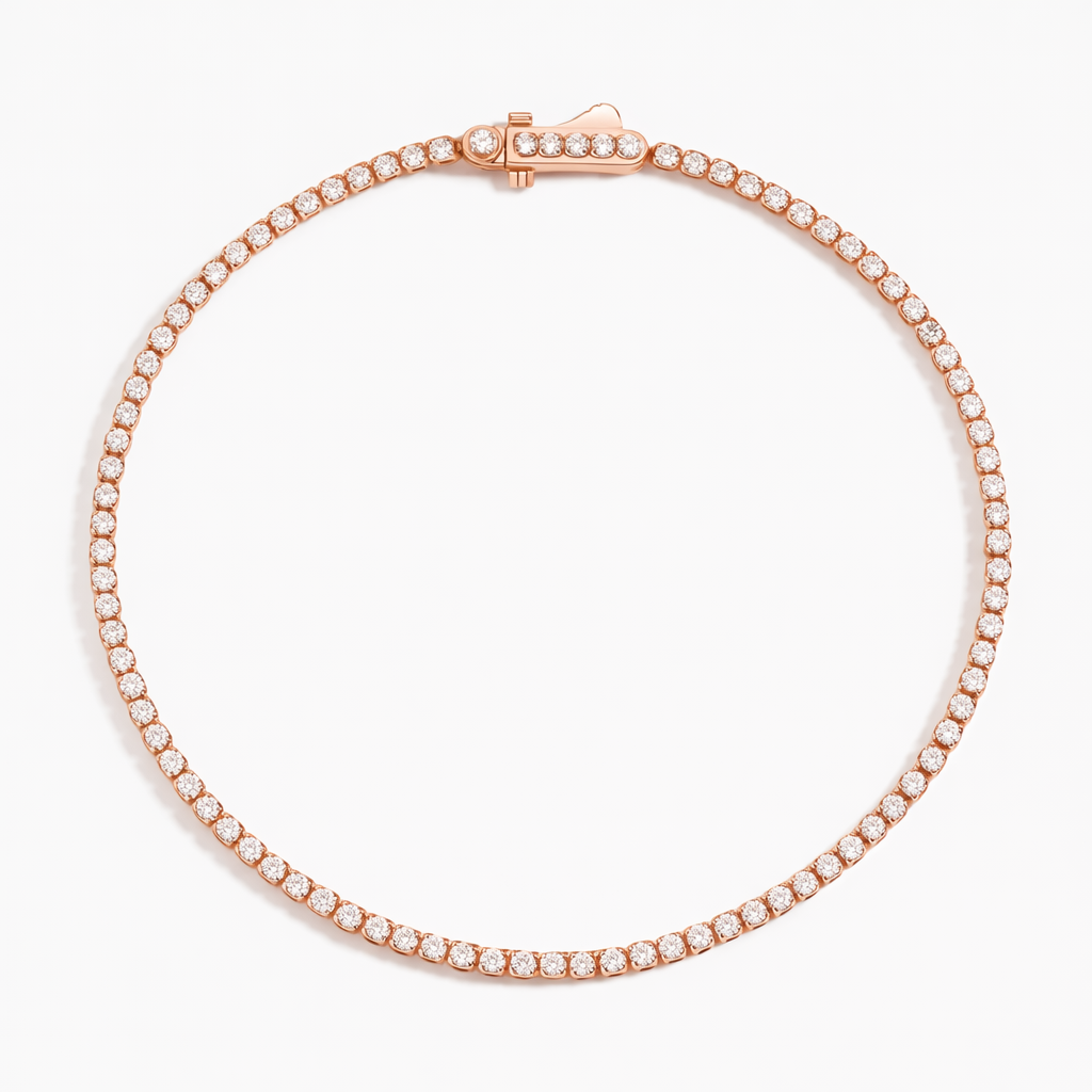 Round Cut Diamond Moissanite Tennis Bracelet For Women Elegant Jewelry