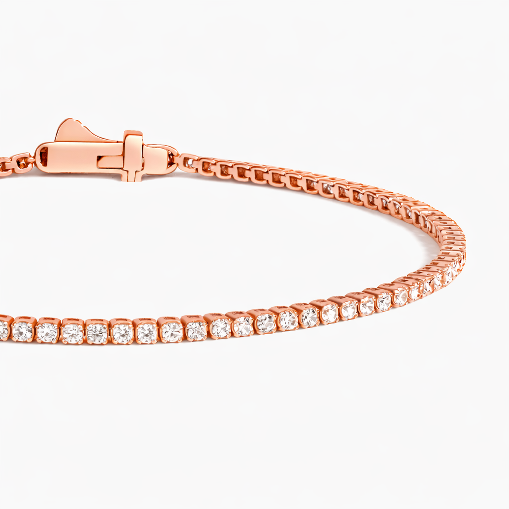 Round Cut Diamond Moissanite Tennis Bracelet For Women Elegant Jewelry