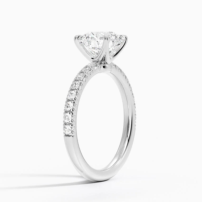 Diamond ring with a white background