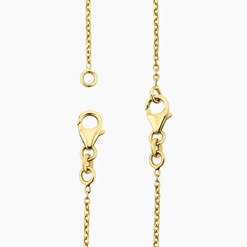 Round Diamond Drop Necklace in Gold for Women