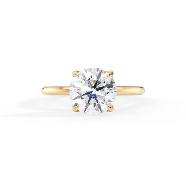 Round Cut Moissanite Solitaire Engagement Ring 14K White Gold