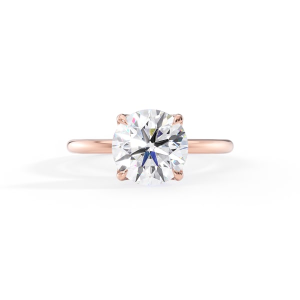 Round Cut Moissanite Solitaire Engagement Ring 14K White Gold