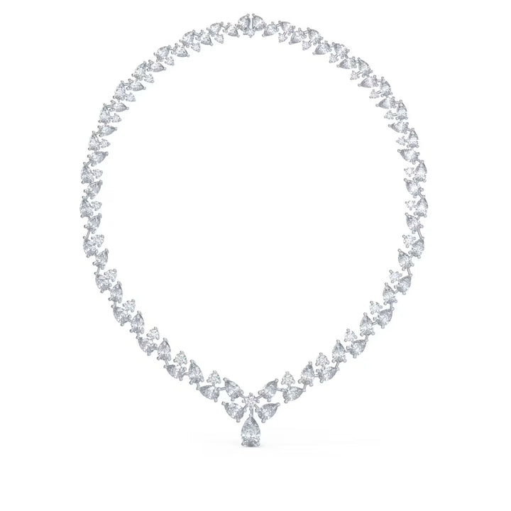 Luxury Bridal Round & Pear Cut Diamond Necklace