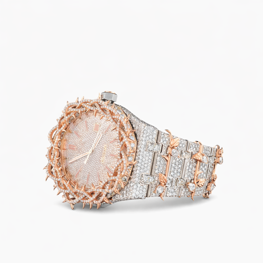 Luxury Thorn Crown Moissanite Diamond Iced Out Statement Watch