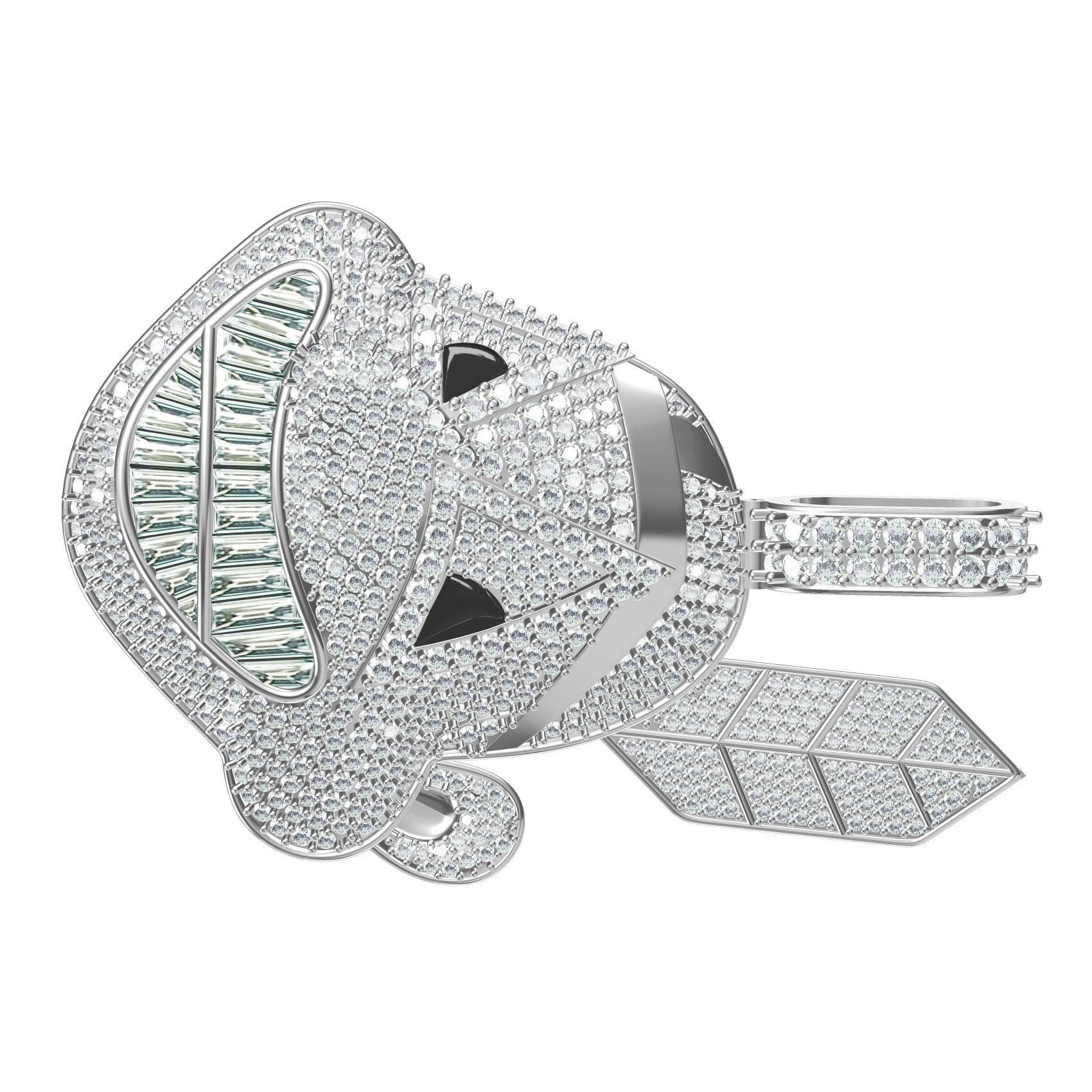 Iced Baby Shark Diamond Hip Hop Statement Pendant