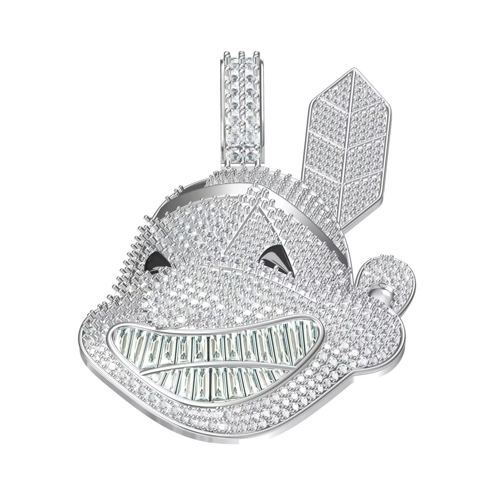 Iced Baby Shark Diamond Hip Hop Statement Pendant