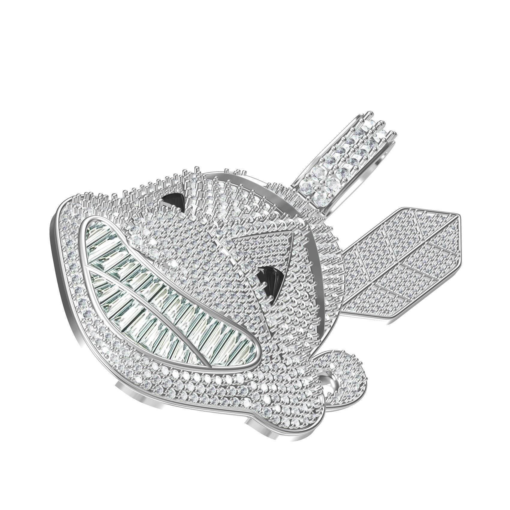 Iced Baby Shark Diamond Hip Hop Statement Pendant