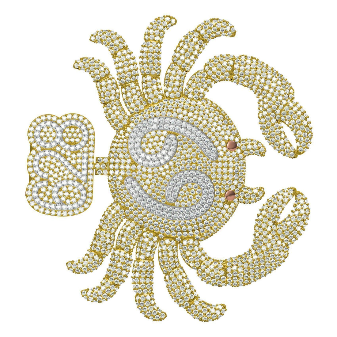 Cancer Zodiac Crab Icedout Hip Hop Pendant