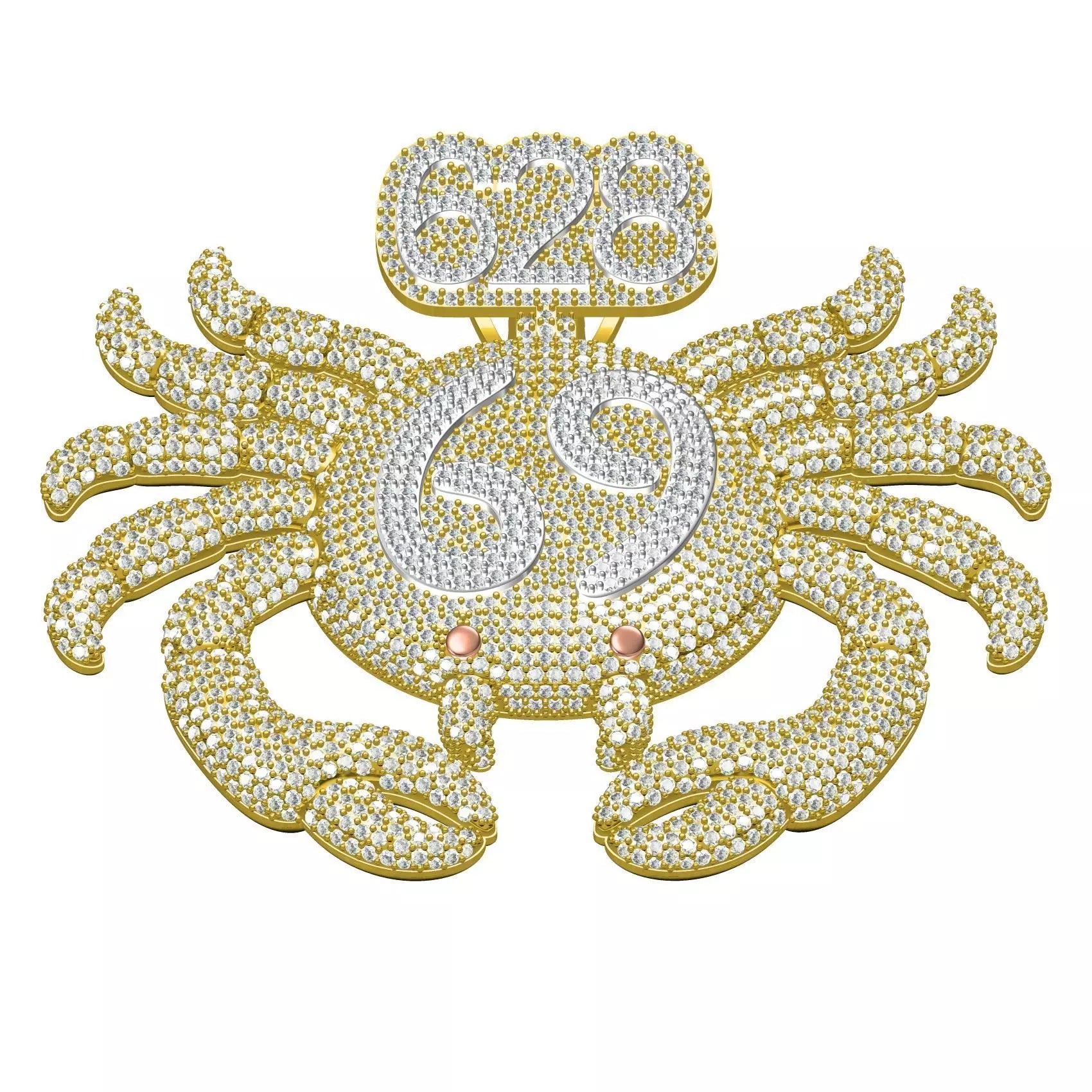 Cancer Zodiac Crab Icedout Hip Hop Pendant